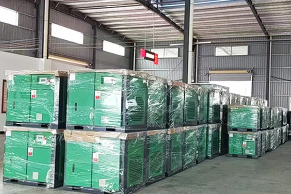 The difference between the frequency-based and variable-frequency operation of the air compressor